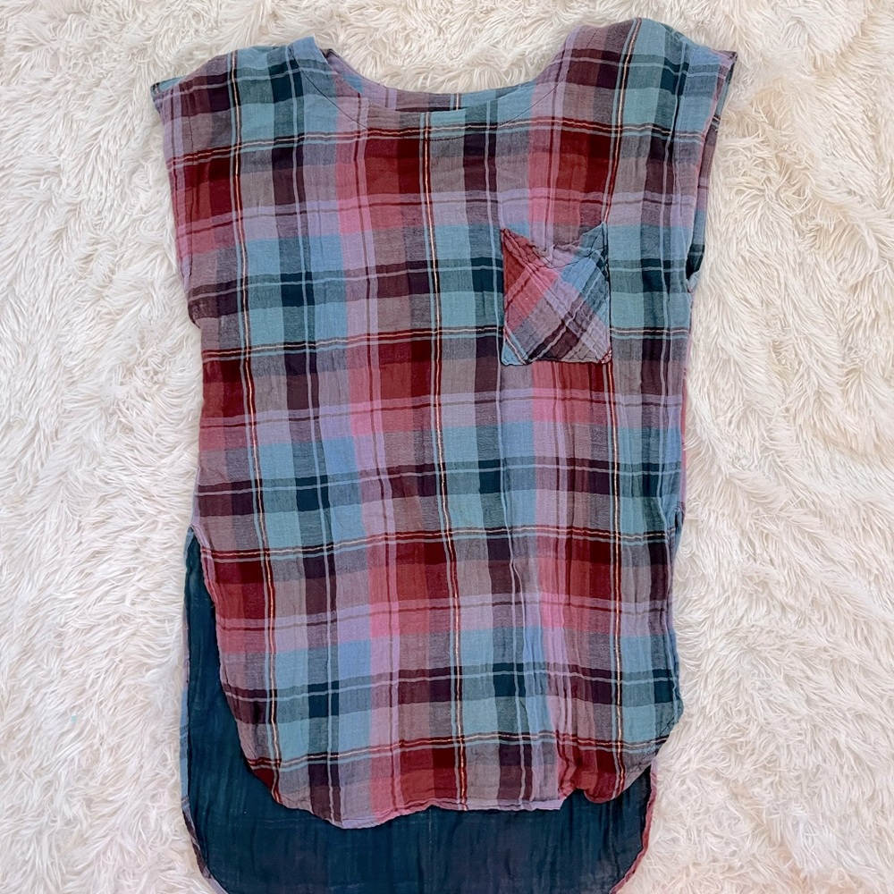 Plaid Anthropologie Tunic size medium